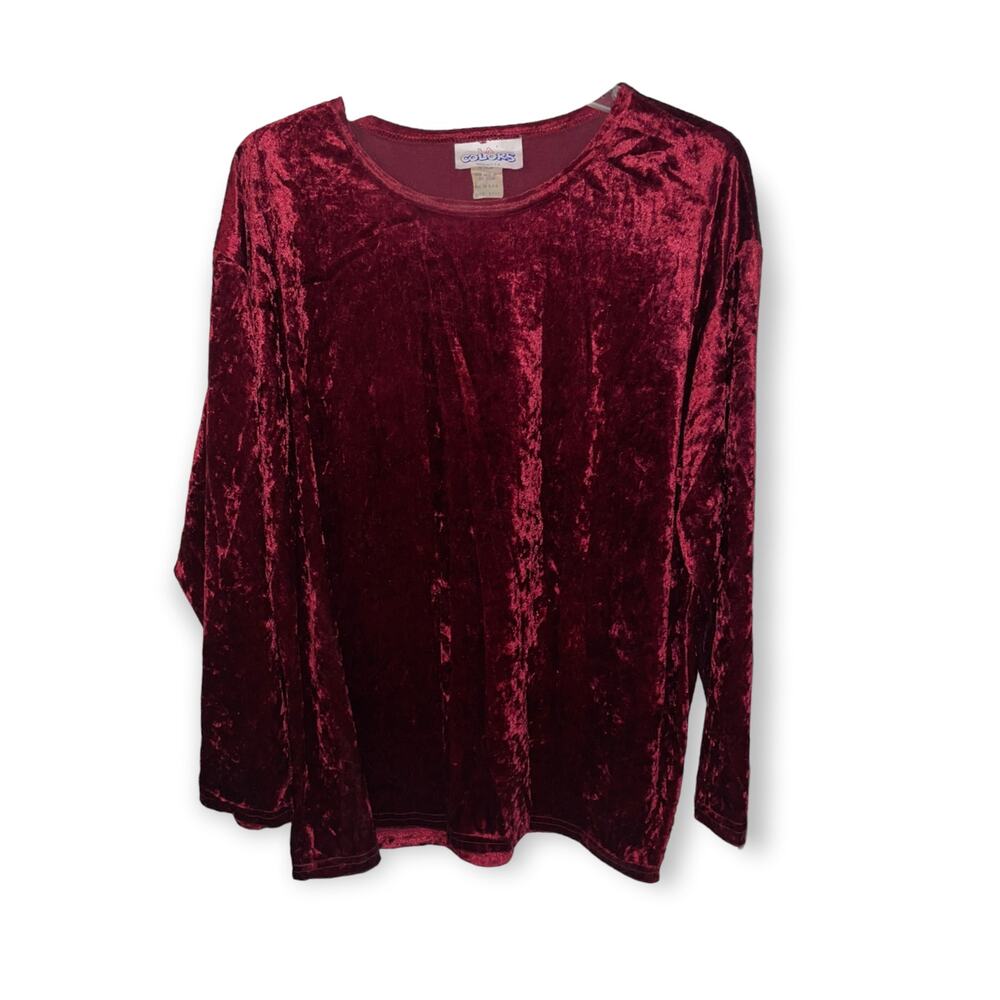 Vintage Burgundy Velvet Tunic One Size EUC